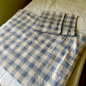 Pottery Barn Rhett Check King/Cal Duvet and Standard Shams
